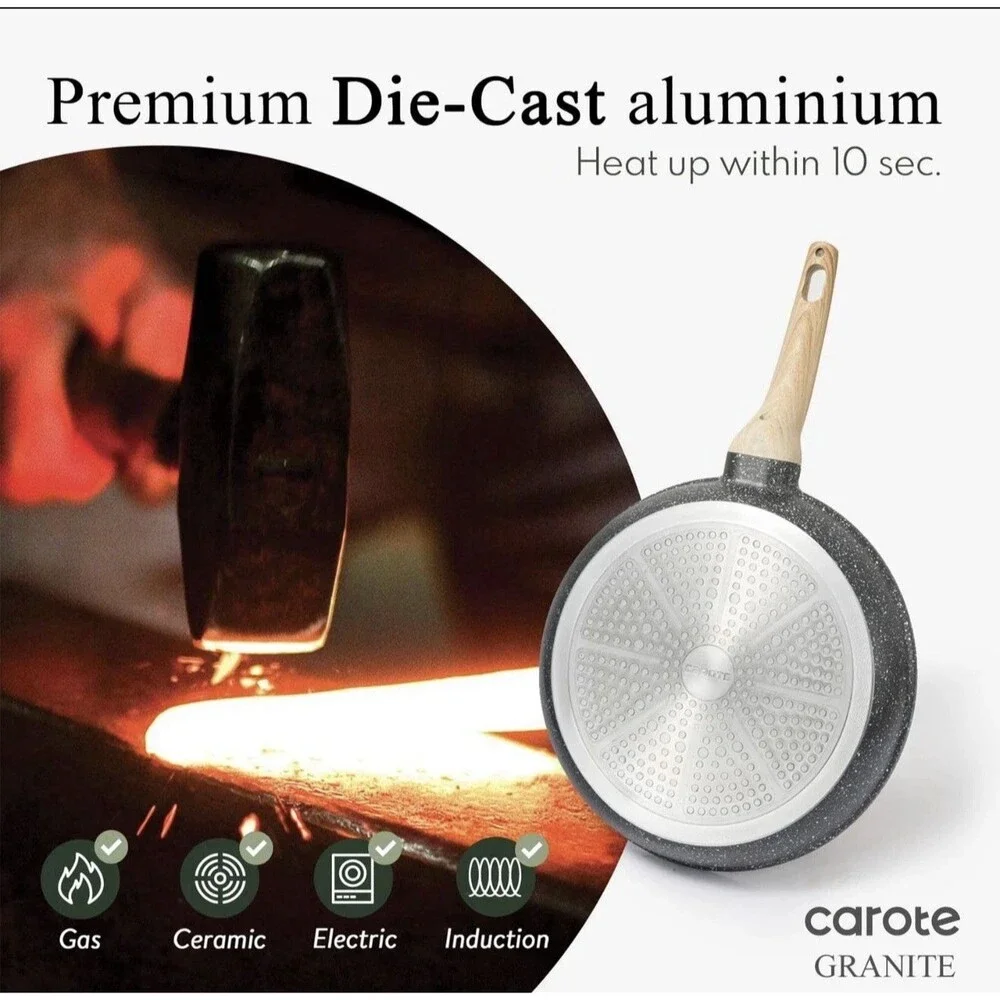 CAROTE Nonstick Frying Pan Skillet,Non Stick Granite Fry Pan Egg Pan Omelet Pans